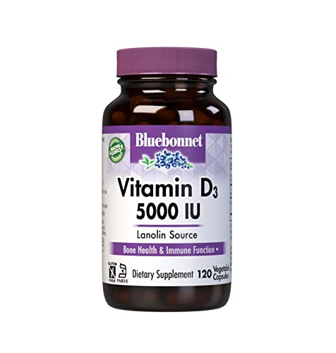 Suplemento Bluebonnet De Vitamina D3, 5000 Ui, Cápsulas, 120 Unidades - Venta Internacional.