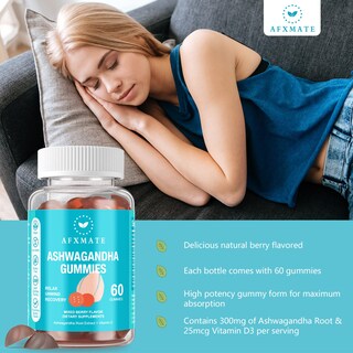 Foto 3 | Complemente Las Gomitas De Ashwagandha Y Vitamina D De Afxmate - Venta Internacional.
