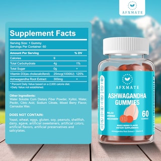 Foto 5 | Complemente Las Gomitas De Ashwagandha Y Vitamina D De Afxmate - Venta Internacional.