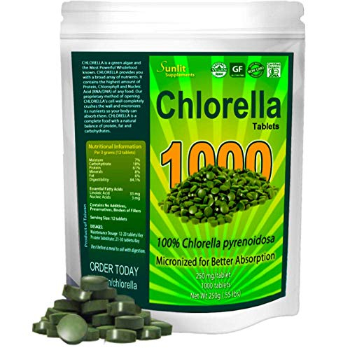 Suplemento De Chlorella Tablets Sunlit Best Green Organics 1000 - Venta Internacional.