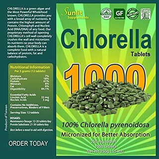 Foto 2 | Suplemento De Chlorella Tablets Sunlit Best Green Organics 1000 - Venta Internacional.