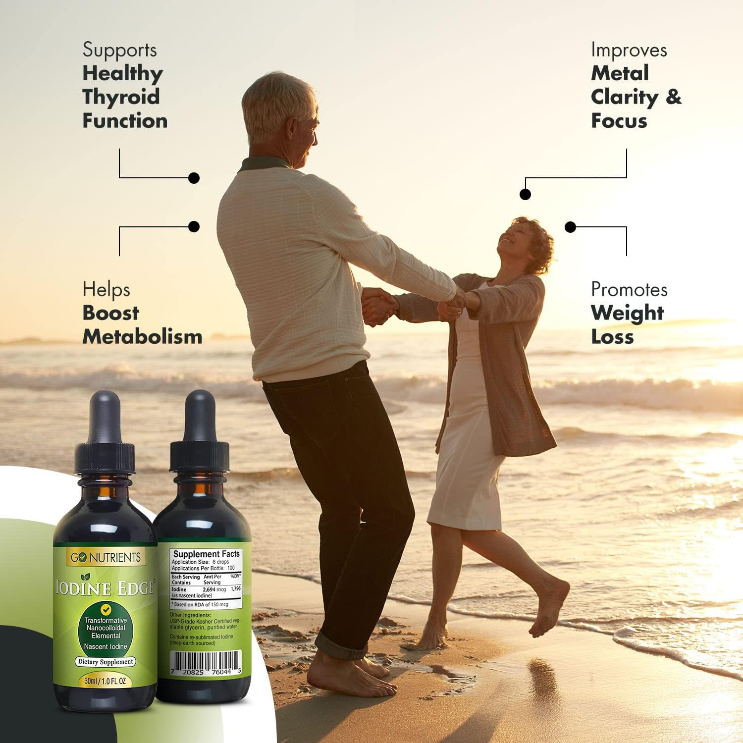 Foto 6 pulgar | Suplemento De Yodo Go Nutrients Iodine Edge 30 Ml Para Tiroides - Venta Internacional.