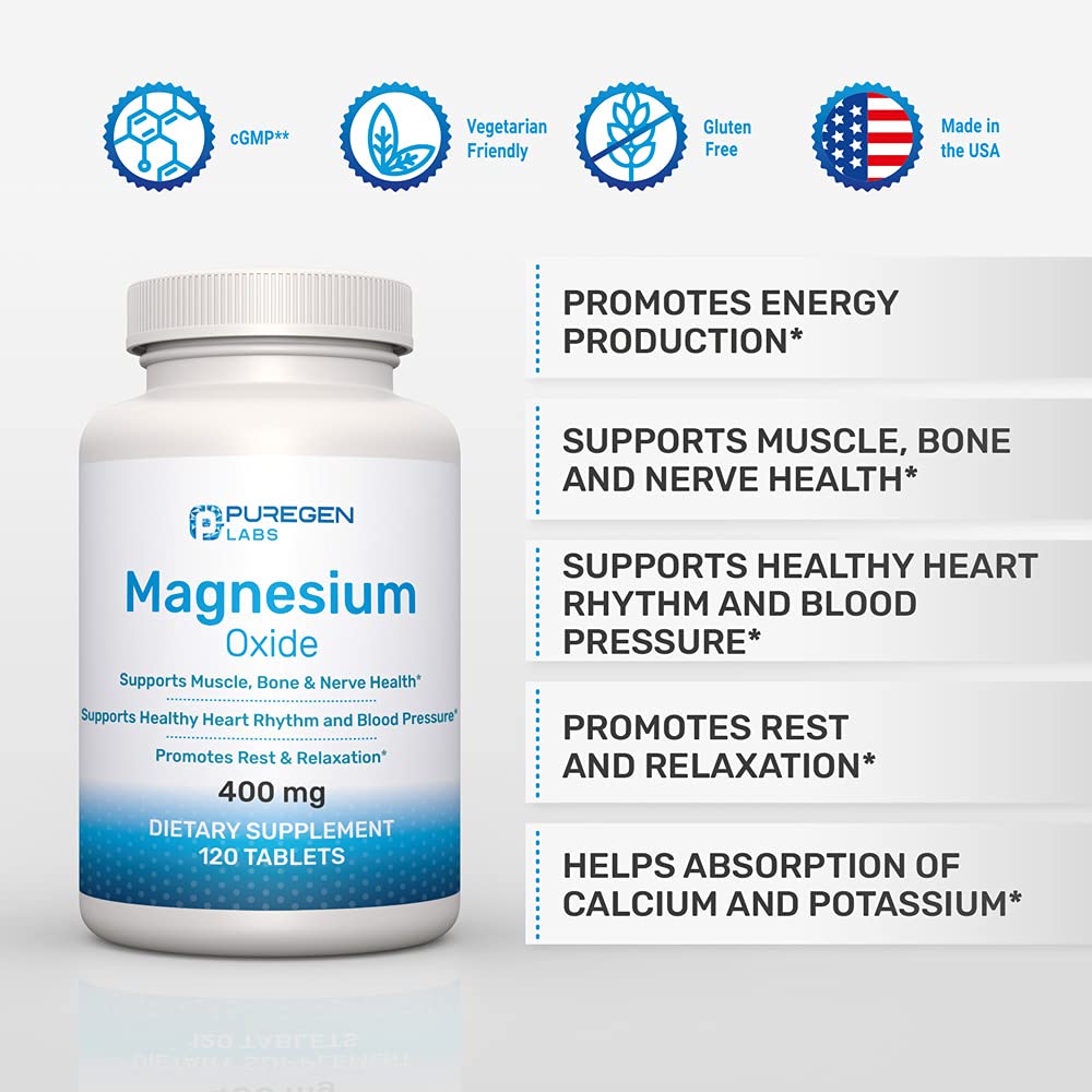 Foto 3 pulgar | Suplemento P Puregen Labs Magnesio 400 Mg De Alta Potencia - Venta Internacional.