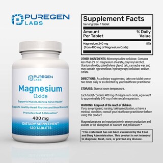 Foto 3 | Suplemento P Puregen Labs Magnesio 400 Mg De Alta Potencia - Venta Internacional.
