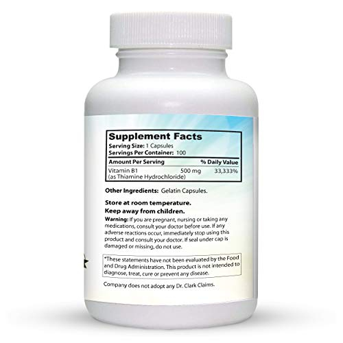 Foto 3 pulgar | Suplemento Dr. Clark De Vitamina B1 500 Mg 100 Cápsulas - Venta Internacional.