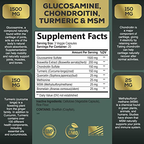 Foto 3 pulgar | Complementa La Condroitina Glucosamina De Nature's Peak Con Cúrcuma - Venta Internacional.