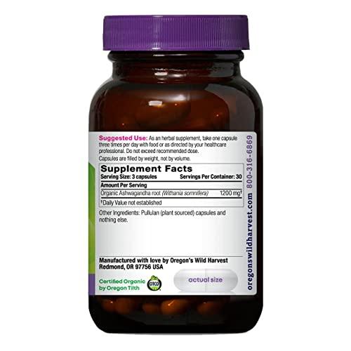 Foto 3 pulgar | Suplemento De Ashwagandha Wild Harvest De Oregon, 1200 Mg, 90 Unidades - Venta Internacional.