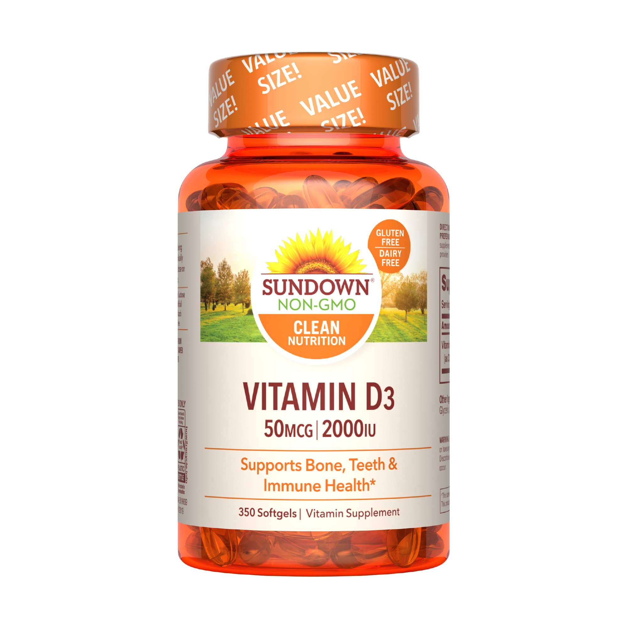 Foto 1 | Cápsulas Blandas De Vitamina D3 Sundown Immune Support, 2000 Ui, 350 Unidades - Venta Internacional.