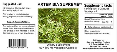 Foto 4 | Supreme Nutrition Artemisia Supreme 90 Cápsulas 300 Mg - Venta Internacional.