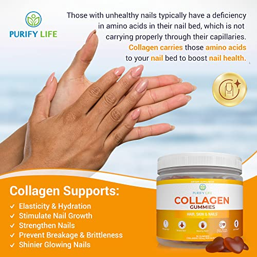 Foto 5 pulgar | Gomitas De Colágeno Purify Life Para Mujeres, Crecimiento Del Cabello, 90 Unidades - Venta Internacional.