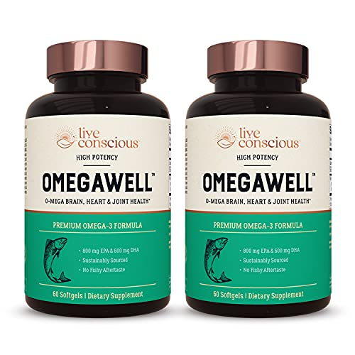 Aceite De Pescado Omegawell Supplement Live Conscious 120 Cápsulas Blandas - Venta Internacional.