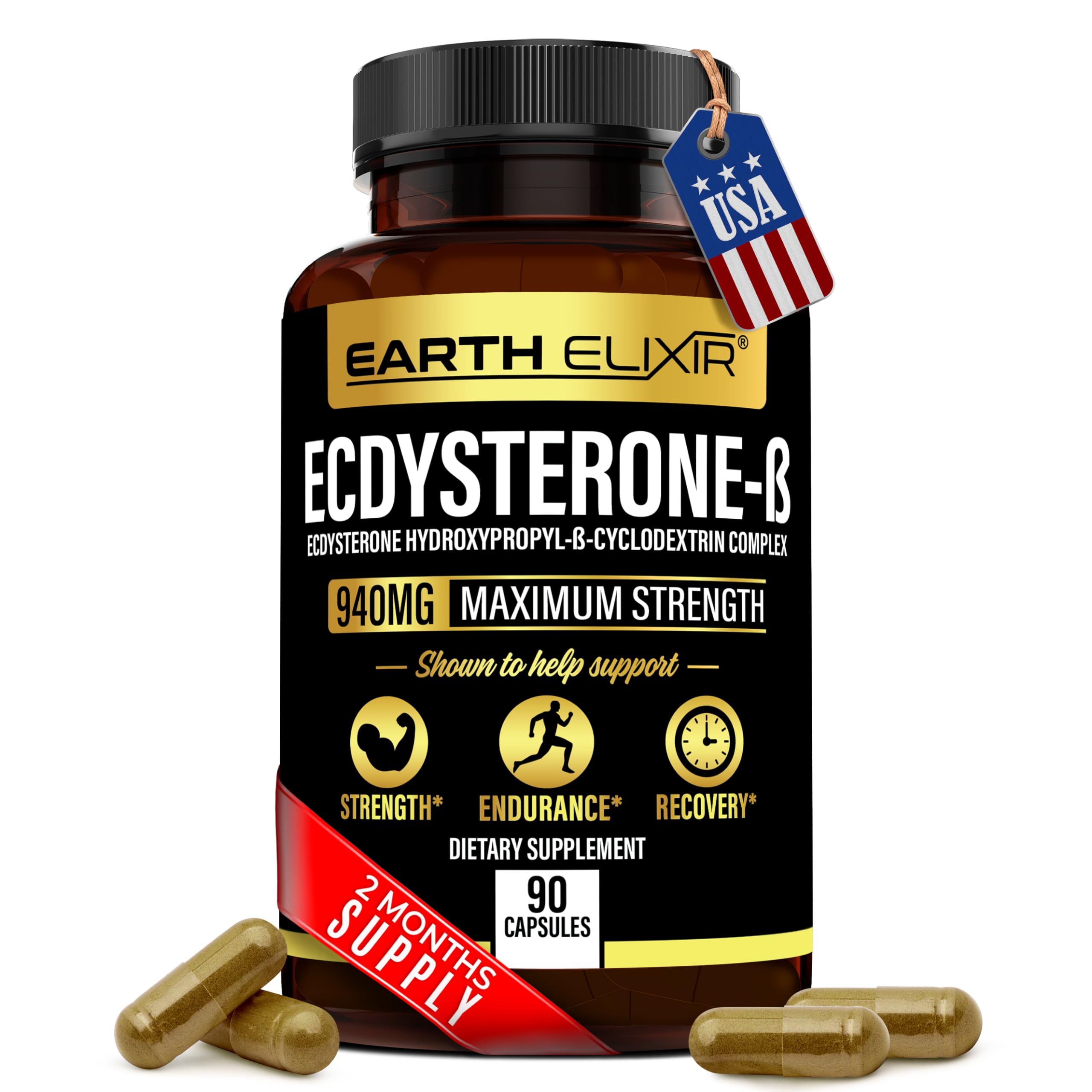 Foto 2 pulgar | Suplementos Earth Elixir Ecdysterone 940 Mg (90 Cápsulas) - Venta Internacional.