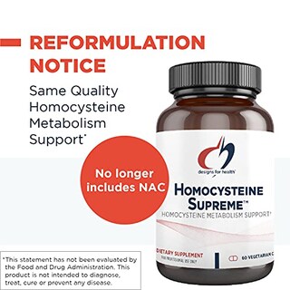 Foto 2 | Diseños De Suplementos Para La Salud Homocysteine Supreme 60 Cápsulas - Venta Internacional.
