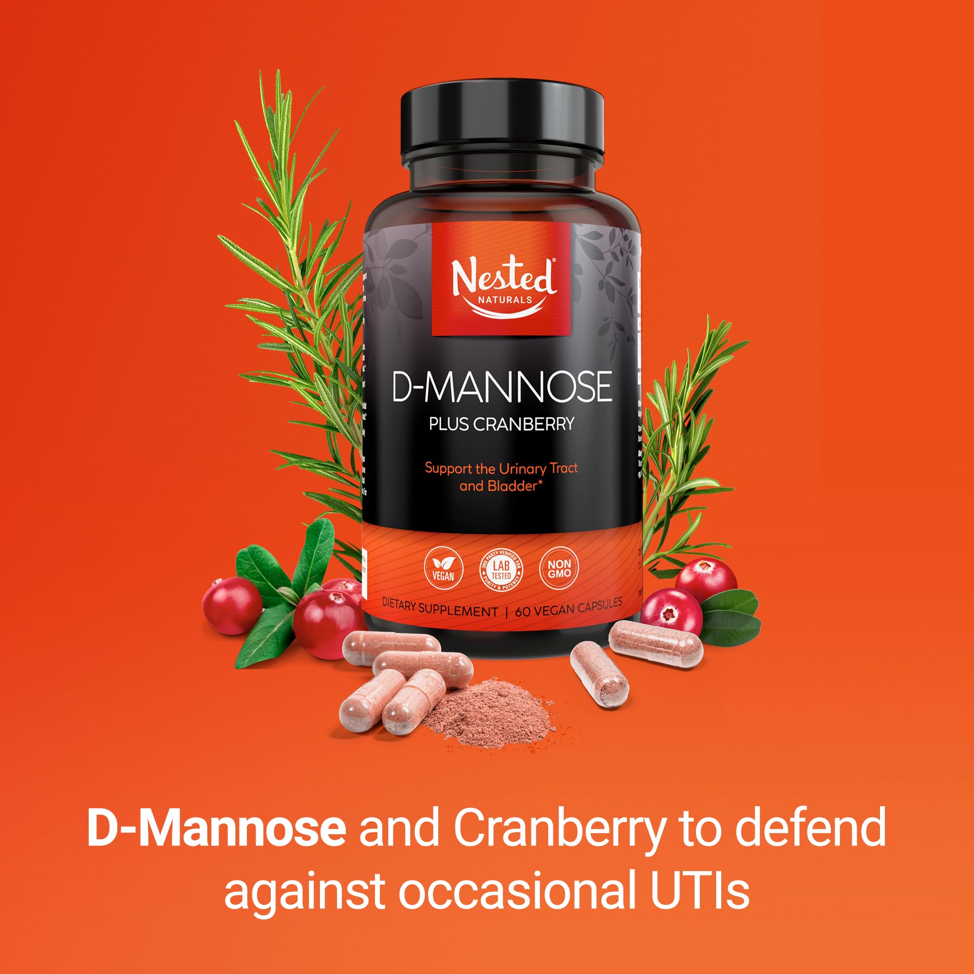 Foto 4 | Complementa 500 Mg De D-manosa De Nested Naturals Con Arándano E - Venta Internacional.