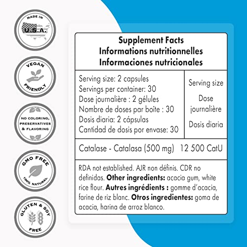Foto 4 pulgar | Suplemento Supersmart Catalase 500 Mg Antienvejecimiento 60 Cápsulas - Venta Internacional.