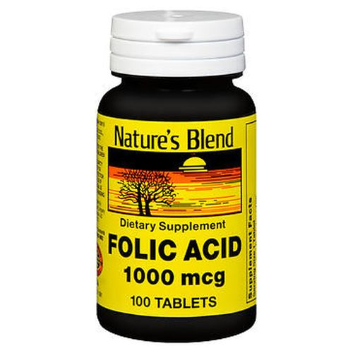 Foto 2 pulgar | Suplemento De Ácido Fólico Nature's Blend, 100 Tabletas (paquete De 2) - Venta Internacional.