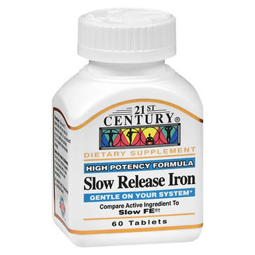 Foto 2 pulgar | Suplemento De Hierro 21st Century Slow Release 60 Comprimidos - Venta Internacional.