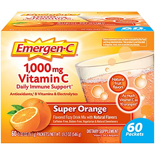 Suplemento Emergen-c De 1000 Mg De Vitamina C En Polvo Con Zinc, 60 Unidades - Venta Internacional.