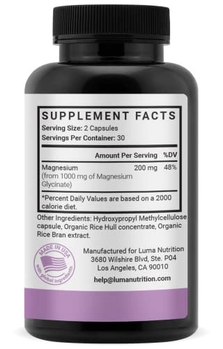 Foto 3 | Suplemento Luma Nutrition De Glicinato De Magnesio 1000 Mg 60 Cápsulas - Venta Internacional.