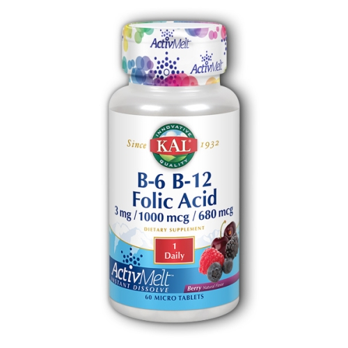 Foto 1 | Suplemento De Ácido Fólico Kal B-6 Y B-12 Activmelt 60 Tabletas X4 - Venta Internacional.