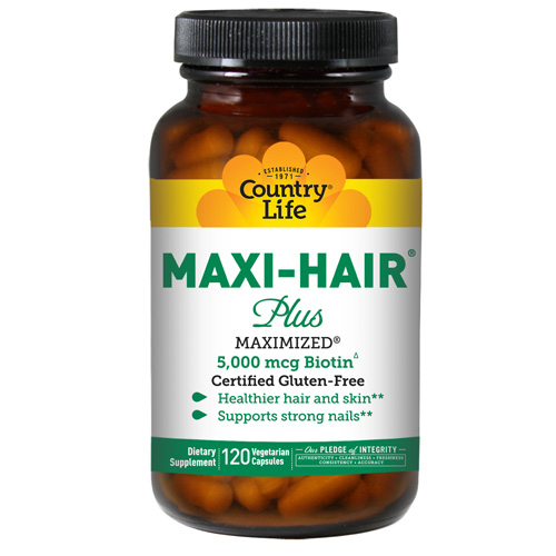 Suplemento Country Life Maxi Hair Plus Biotina 120 Cápsulas - Venta Internacional.