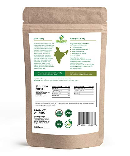 Foto 4 pulgar | Recurso De Especias Orgánicas En Polvo Amla, 500 G - Venta Internacional.