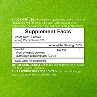 Foto 2 | Oferta De Suplementos: Suplemento De Bromelina, 500 Mg, 180 Cápsulas - Venta Internacional.