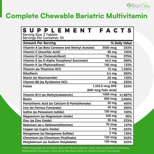 Foto 3 pulgar | Multivitamínico Bariátrico Masticable Barislim Complete 45 Mg De Hierro - Venta Internacional.