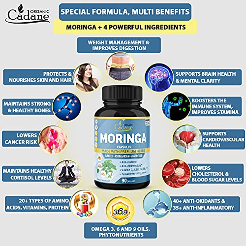 Foto 5 pulgar | Suplemento De Extracto De Moringa Orgánico, Cápsulas, 6450 Mg, 90 Cápsulas - Venta Internacional.