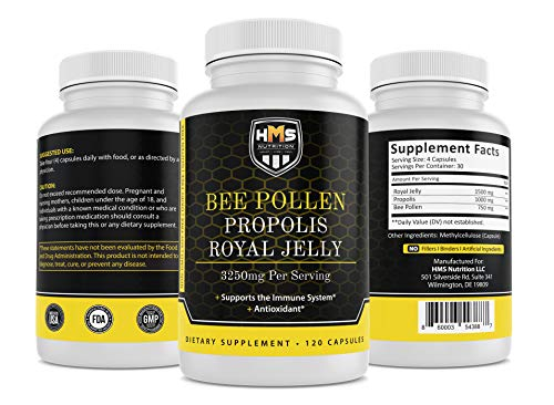 Foto 3 pulgar | Suplemento De Polen De Abeja De Hms Nutrition Con Propóleo Y Jalea Real - Venta Internacional.