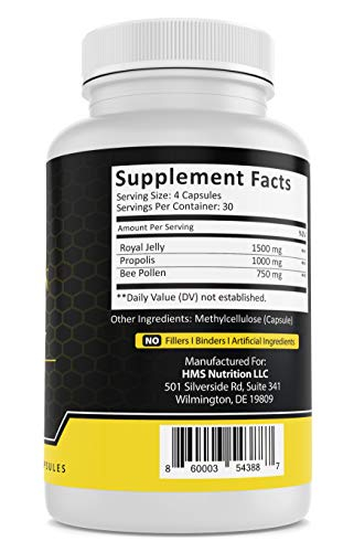 Foto 5 pulgar | Suplemento De Polen De Abeja De Hms Nutrition Con Propóleo Y Jalea Real - Venta Internacional.