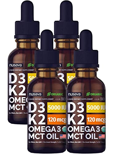 Gotas De Vitamina D3 K2 Con Aceite Mct Omega 3 5000 Ui 30 Ml (paquete De 4 Unidades) - Venta Internacional.