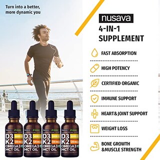 Foto 2 | Gotas De Vitamina D3 K2 Con Aceite Mct Omega 3 5000 Ui 30 Ml (paquete De 4 Unidades) - Venta Internacional.