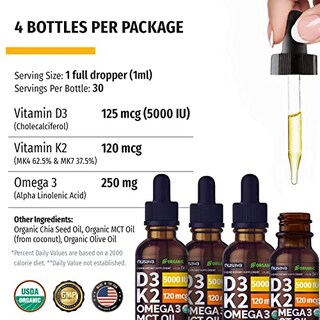 Foto 7 | Gotas De Vitamina D3 K2 Con Aceite Mct Omega 3 5000 Ui 30 Ml (paquete De 4 Unidades) - Venta Internacional.