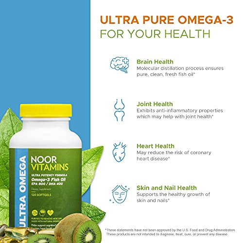 Foto 5 pulgar | Aceite De Pescado Noorvitamins Ultra Omega-3 2000 Mg Con 800 Mg Epa 400 Ml - Venta Internacional.