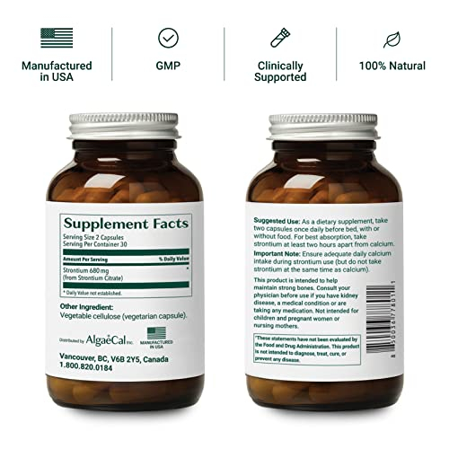 Foto 3 pulgar | Suplemento Algaecal Strontium Boost 680 Mg Para La Densidad Ósea - Venta Internacional.