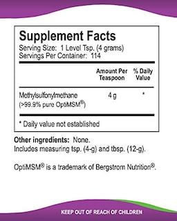 Foto 7 | Suplemento De Msm Kala Health Msmpure En Polvo Grueso, 454 G - Venta Internacional.