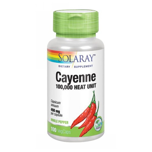 Suplemento Solaray Cayenne 100 Cápsulas (paquete De 2) - Venta Internacional.