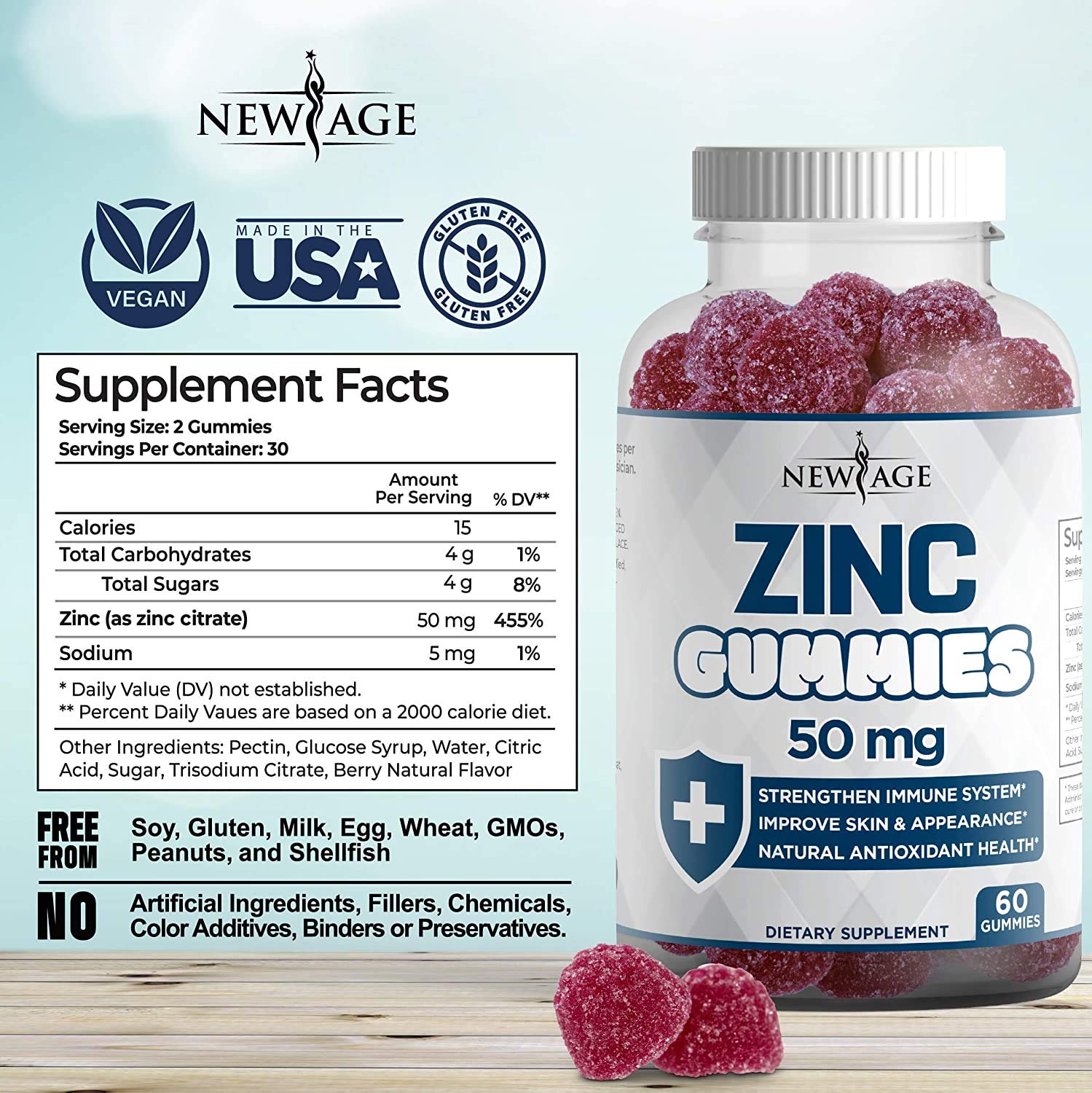 Foto 4 pulgar | Gomitas Vitamina D3 New Age Immune Defense 5000 Ui 2 Piezas - Venta Internacional
