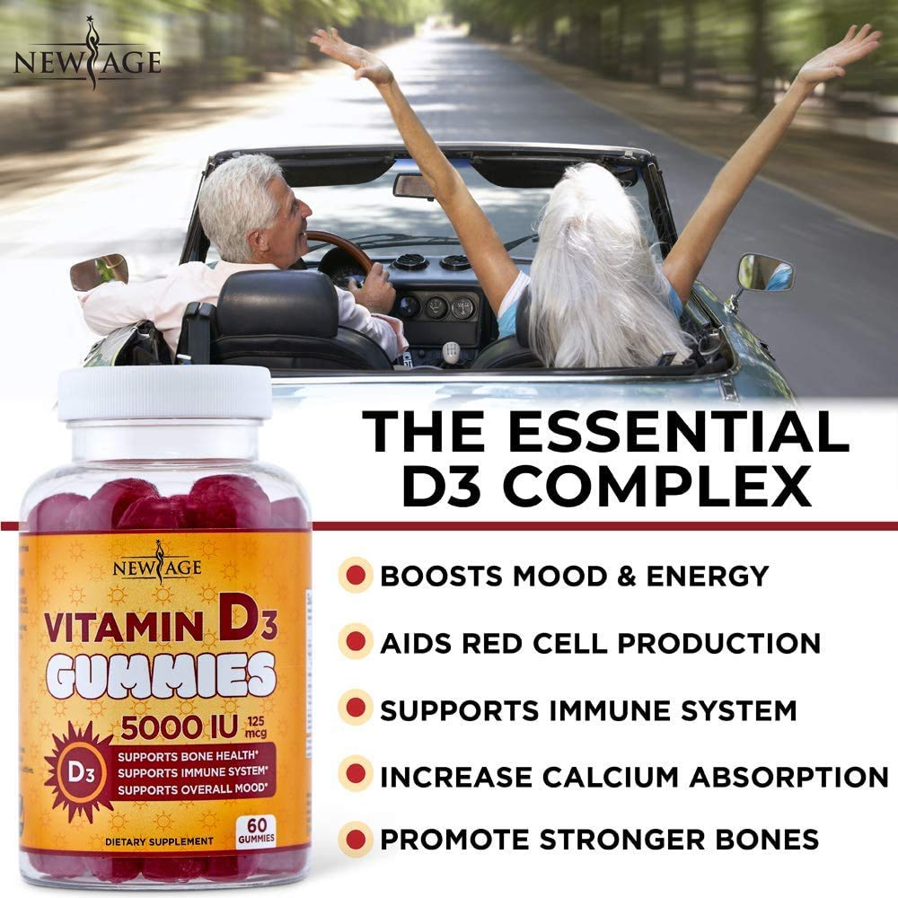 Foto 7 pulgar | Gomitas Vitamina D3 New Age Immune Defense 5000 Ui 2 Piezas - Venta Internacional