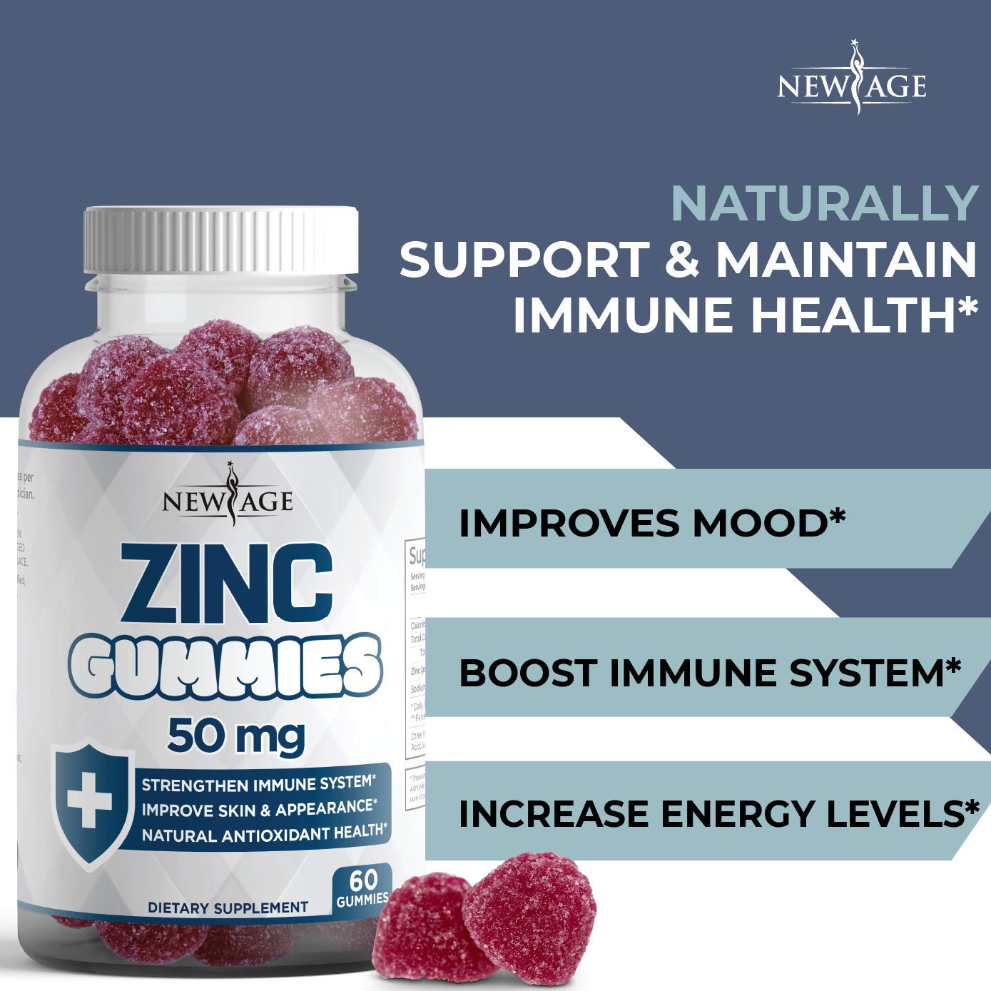 Foto 8 pulgar | Gomitas Vitamina D3 New Age Immune Defense 5000 Ui 2 Piezas - Venta Internacional