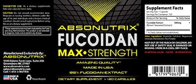 Foto 4 | Suplemento Absonutrix Fucoidan Extracto De Algas Pardas Puras 12 - Venta Internacional.