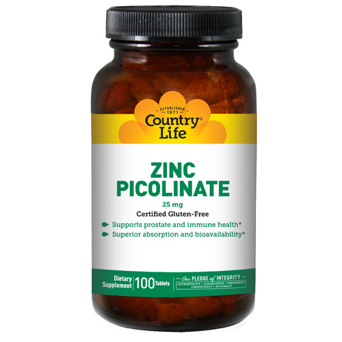 Suplemento Country Life Picolinato De Zinc 100 Comprimidos X 4 - Venta Internacional.