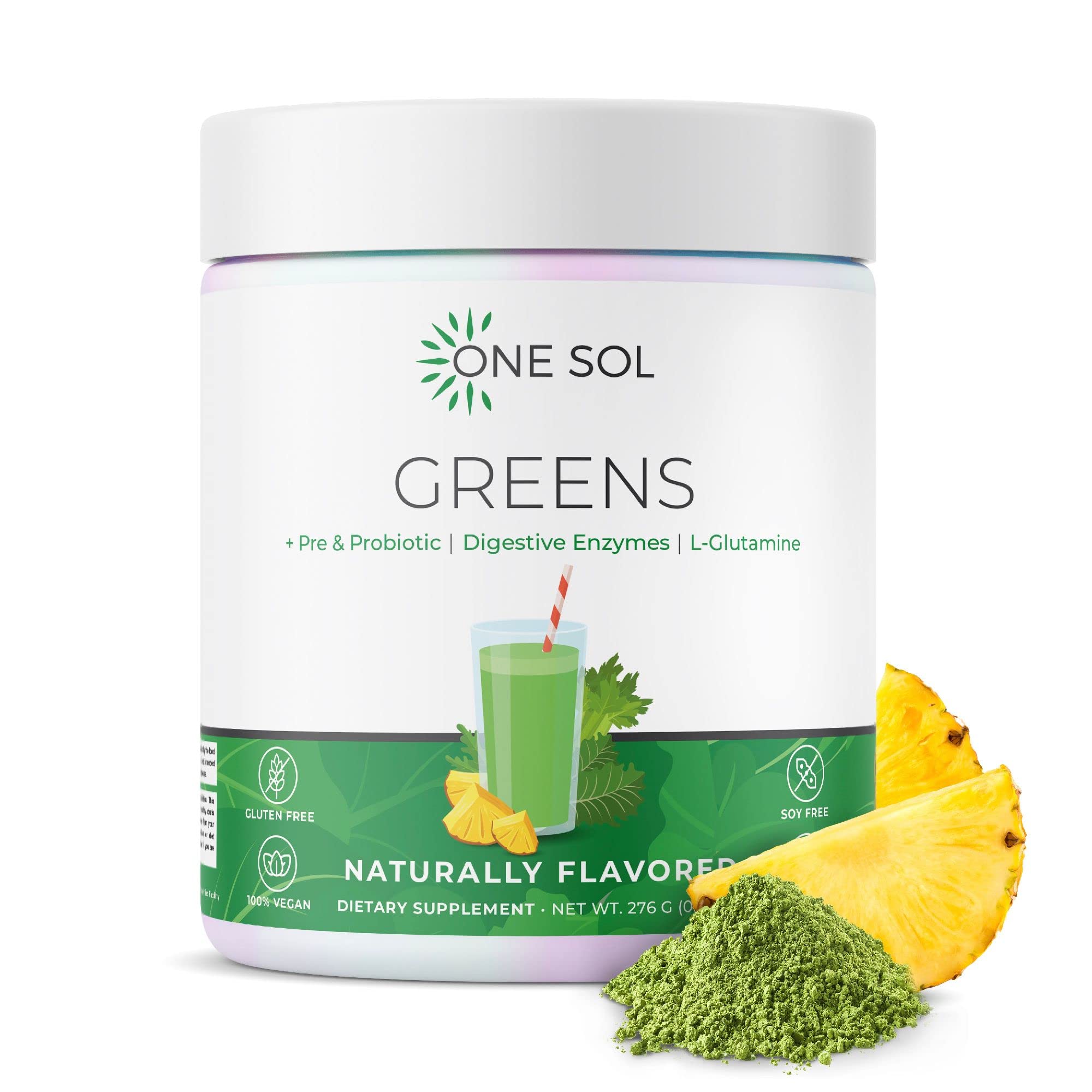 Foto 2 pulgar | Suplemento One Sol Greens Super Greens En Polvo, 300 Ml - Venta Internacional.