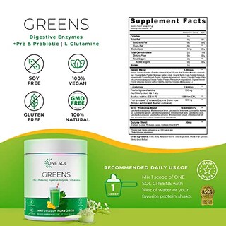 Foto 4 | Suplemento One Sol Greens Super Greens En Polvo, 300 Ml - Venta Internacional.