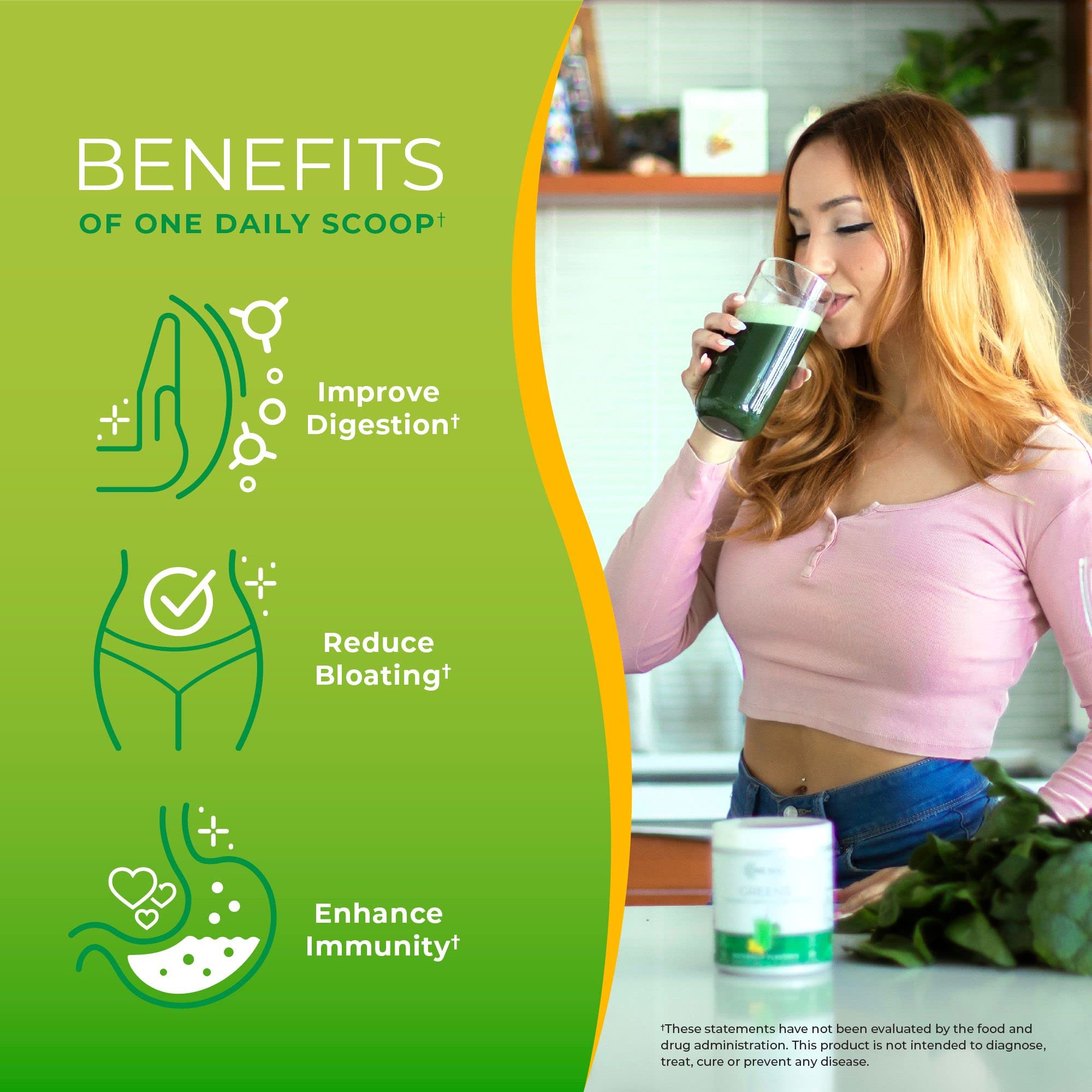 Foto 6 pulgar | Suplemento One Sol Greens Super Greens En Polvo, 300 Ml - Venta Internacional.