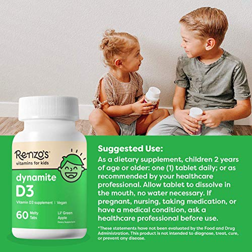 Foto 6 pulgar | Suplemento De Vitamina D3 Renzo's Dynamite D3 1000 Ui Kids - Venta Internacional.