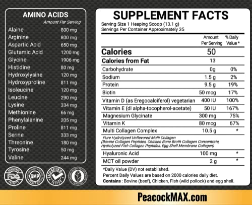 Foto 3 pulgar | Proteína De Colágeno En Polvo Peacock Max Keto 454 G Con Aceite Mct - Venta Internacional.