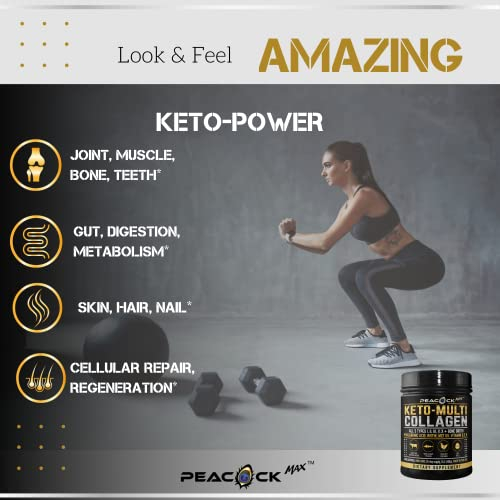 Foto 5 pulgar | Proteína De Colágeno En Polvo Peacock Max Keto 454 G Con Aceite Mct - Venta Internacional.