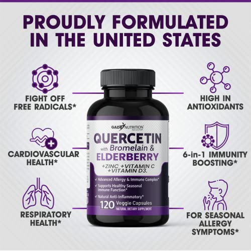 Foto 7 pulgar | Suplemento De Quercetina De Gade Nutrition 500 Mg Con Vitamina C Y Zinc - Venta Internacional.